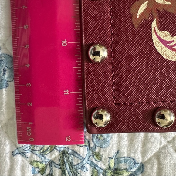 White House Black Market Clutch or large wristet, red with silver-tone hardware - Picture 9 of 13